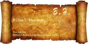 Bibel Herman névjegykártya